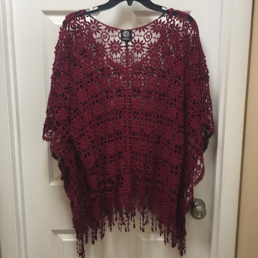 Burgundy lace top